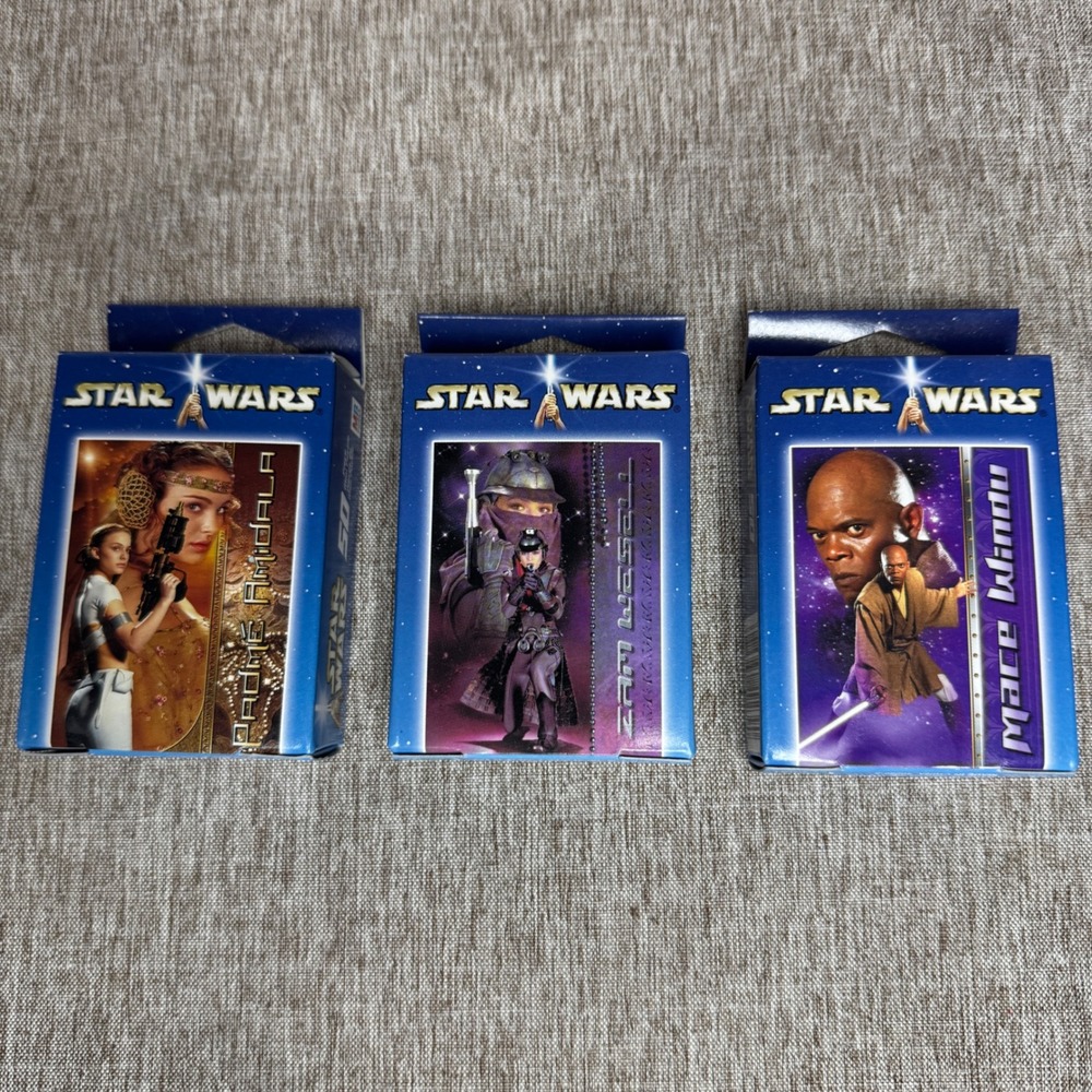 Star Wars Episode II Puzzles 2002 Hasbro Padme Zam Wesell Mace Windu Set of 3